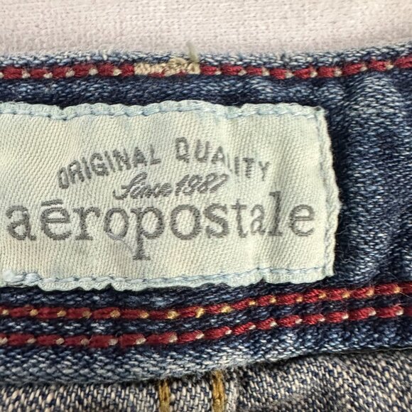 Aeropostale Bayla Skinny Jeans Distressed Medium Wash Denim Womens Size 0 Reg - Picture 4 of 5